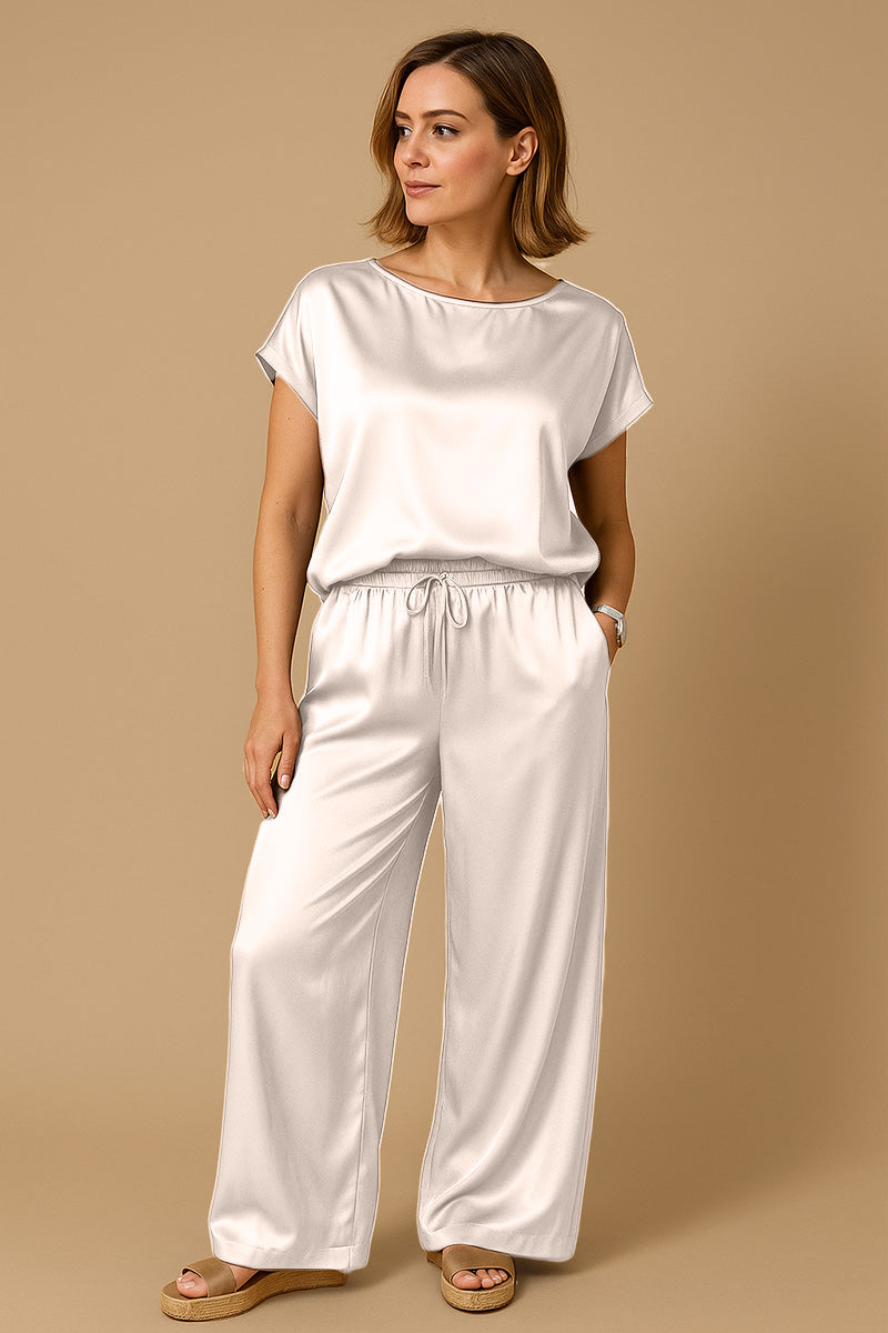 &quot;Silken Escape&quot; Satin Two-Piece Set