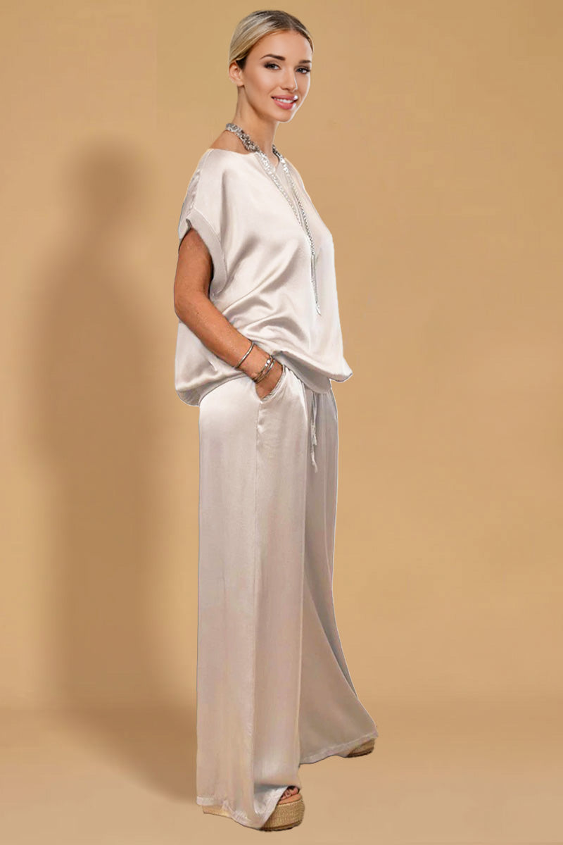 &quot;Silken Escape&quot; Satin Two-Piece Set