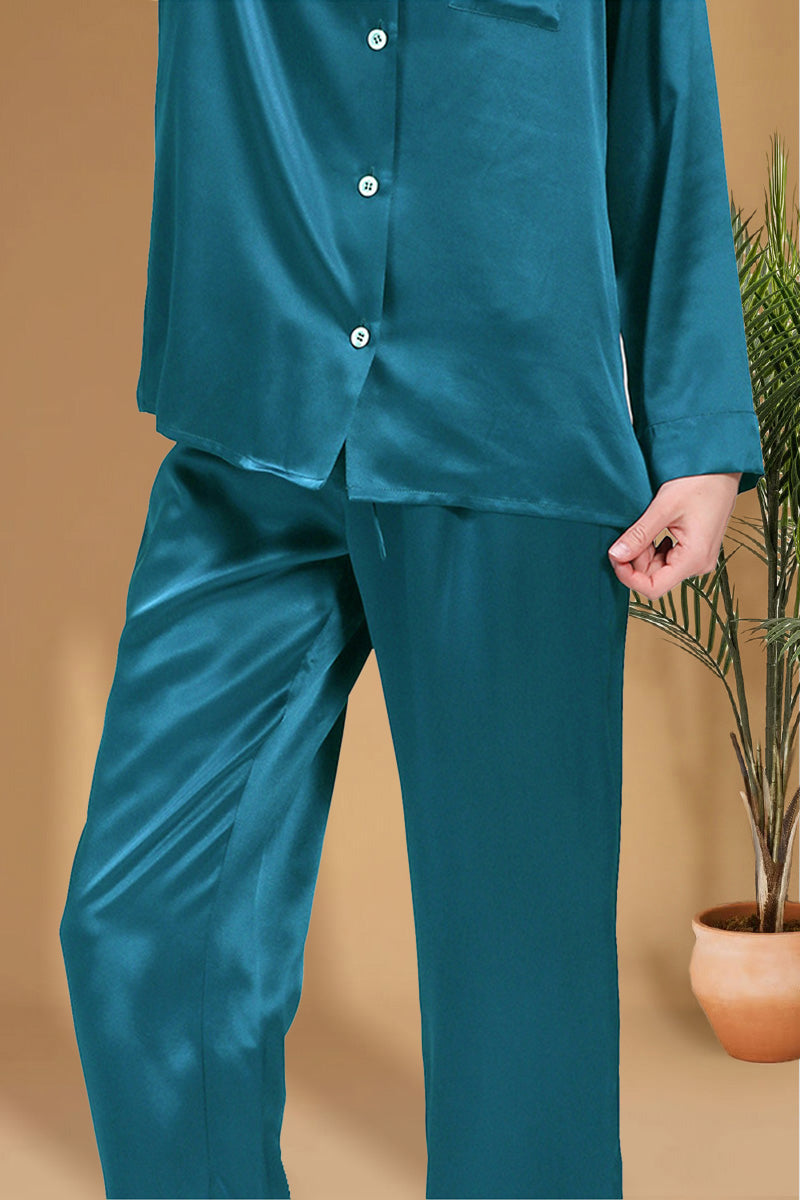 Classic Mulberry Silk Pajama Set with Sleep Cap