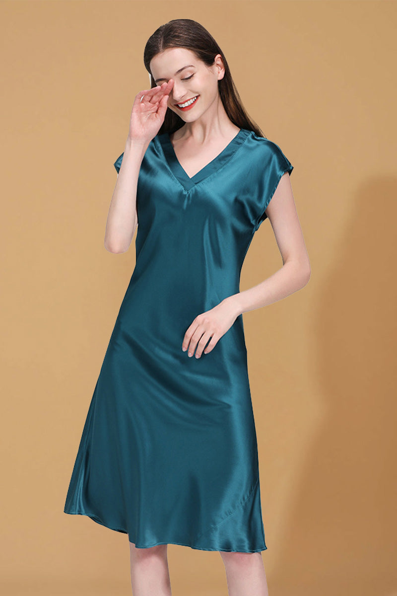 Mulberry Silk V-Neck Nightgown