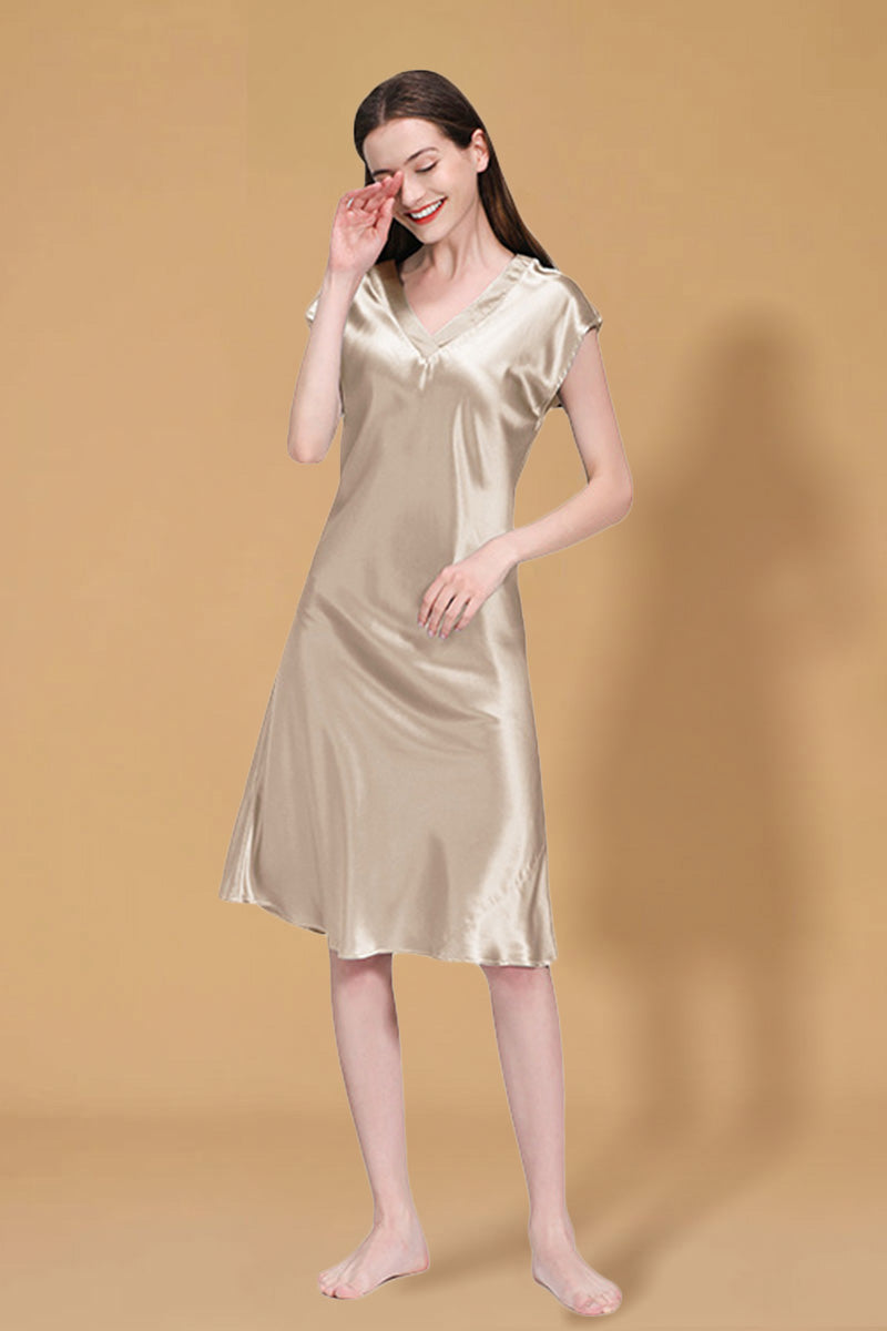 Mulberry Silk V-Neck Nightgown