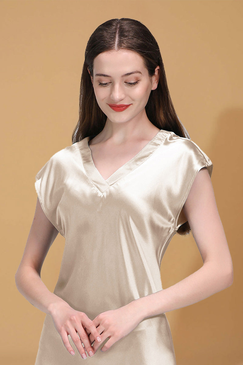 Mulberry Silk V-Neck Nightgown