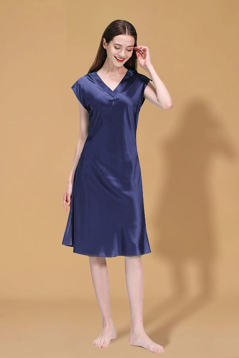 Mulberry Silk V-Neck Nightgown